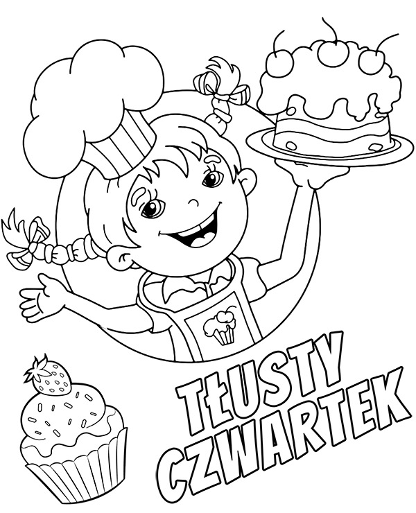 Online coloring book: The girls coloring page invites you to Fat Thursday